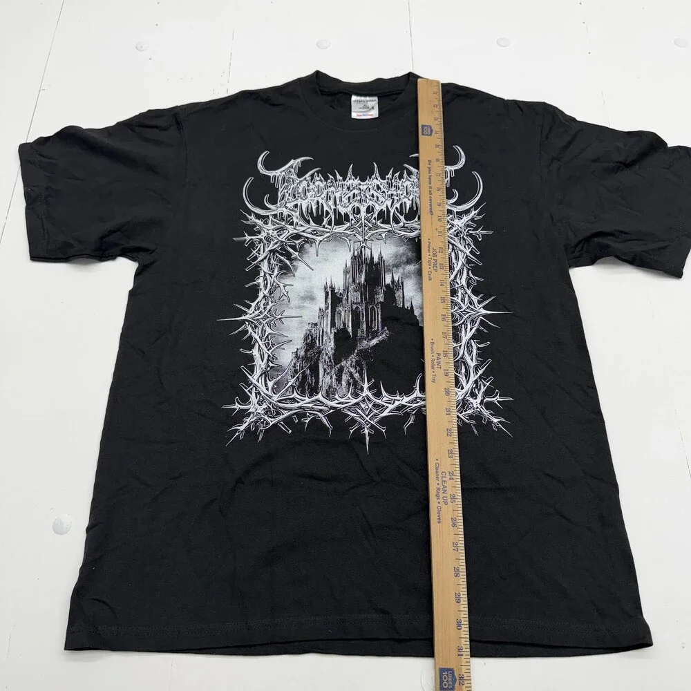 Shaka Wear Shirt Mens XL Black Gothic Castle Graphic Tee Heavyweight Metal Band